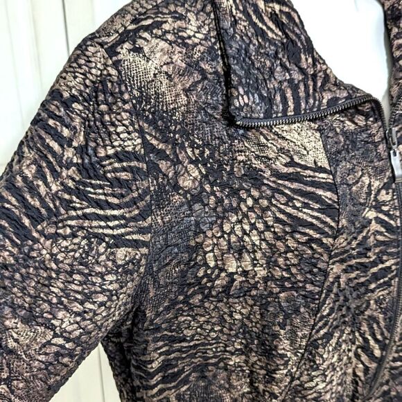 NWOT JM Collection Animal Print  Zip Up Jacket Drawstring Bottom - Picture 9 of 13